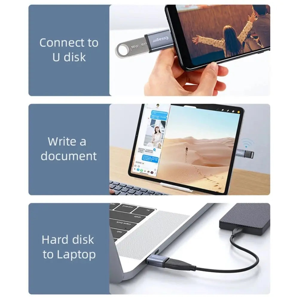 to Type-C Charging Data Male to Female Transfer Adapter Usb to Type C OTG Connector USB C Adapter USB Converter U Disk Reader