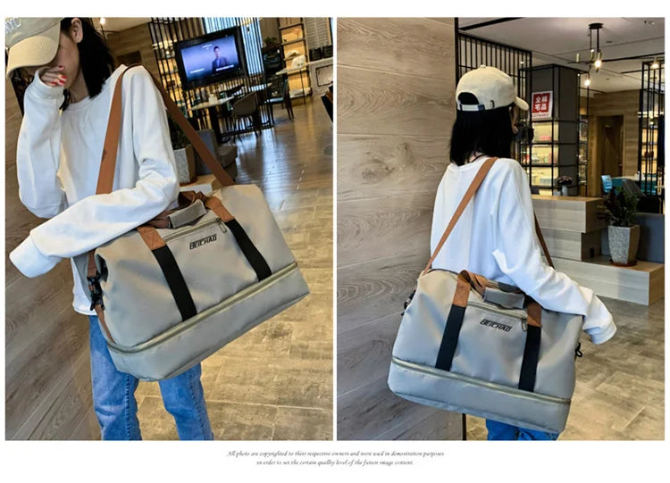 Large Capacity Fitness Bag Travel Bag Waterproof Sports Gym Bag Portable Luggage for Men Women Short Distance gym and travel bag