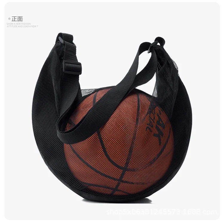 Sports Gym Ball Bag with Zipper Pocket Bag Shoulder Bag Drawstring Storage Oxford Mesh Backpack Basketball Football Pocket Pouch