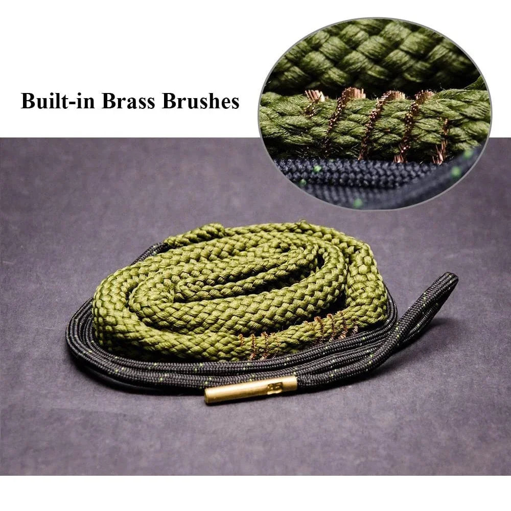 Hunting Gun Bore Cleaner Rope .22 Cal.223 Cal.38 Cal& 5.56mm 7.62mm 12GA Rifle Cleaning Brush Kit Tool Rifle Barrel Calibre Rope