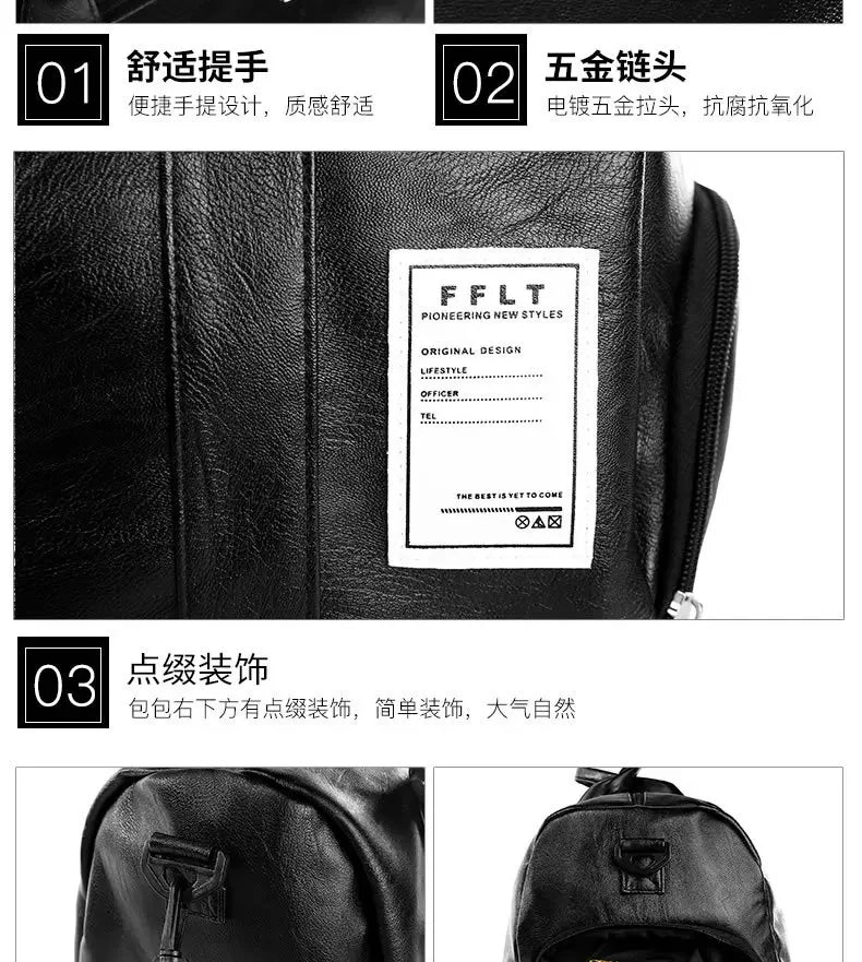 Gym Bag Leather Sports Bags Dry Wet Bags For Men Women Training for Shoes Fitness Yoga Travel Luggage Shoulder Sport Bag