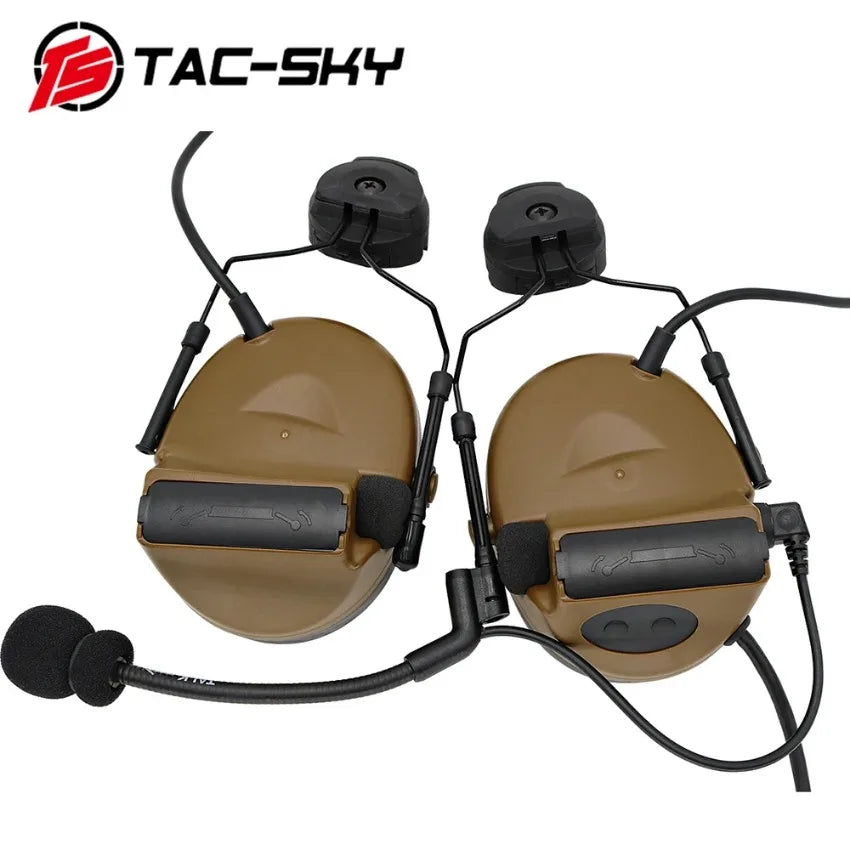 TAC -SKY TSCII Tactical Headset with ARC Rail Adapter Hearing Protection Airsoft Headphones Noise-cancelling Shooting Earmuff