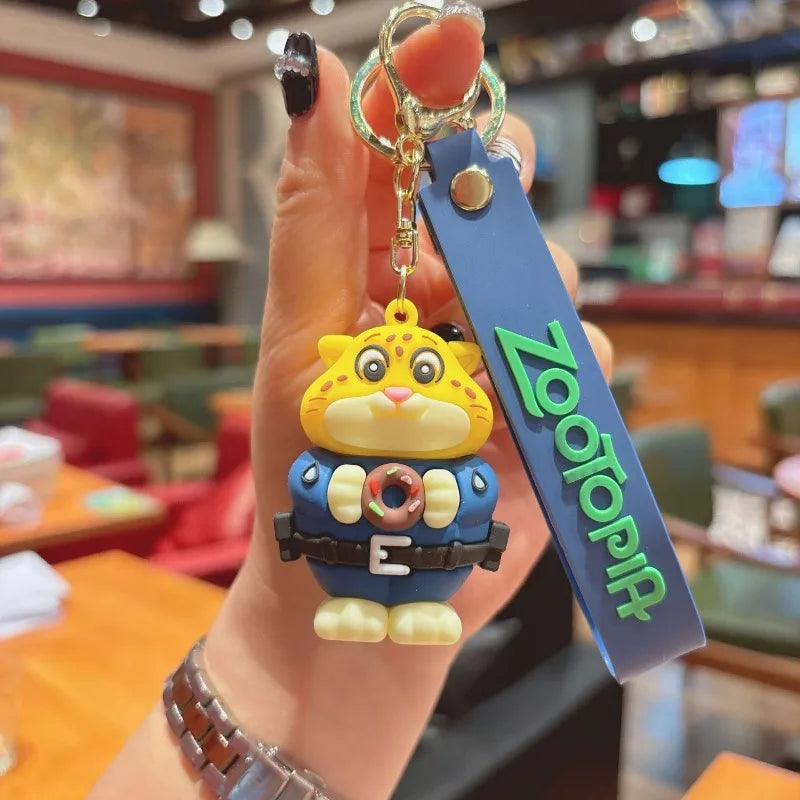 New Anime Zootopia Creative Cartoon Keychain Cute Judy Nick PVC Doll Car Pendant Keychain Men and Women Bag Small Pendant Gift