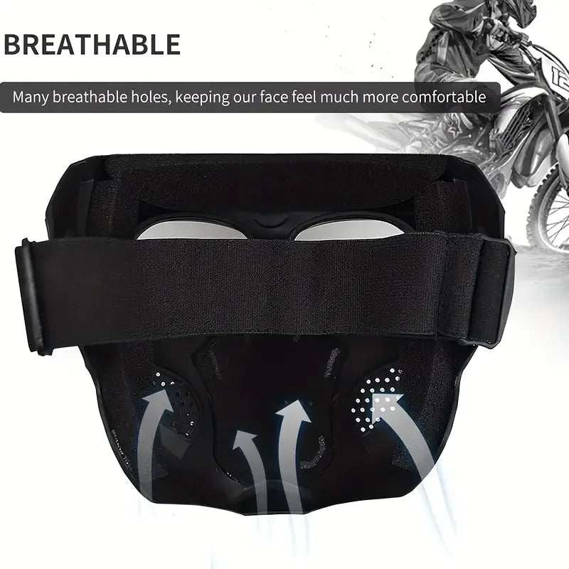 Tactical Skull Mask with Windproof Goggles for Outdoor Sports and Motorcycle Riding