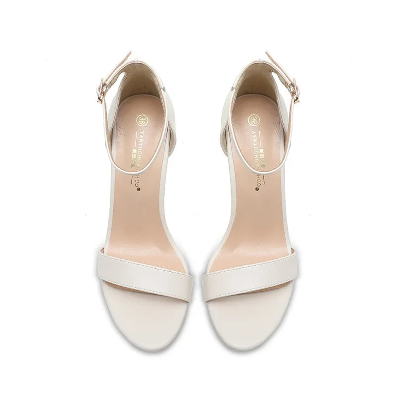 High-heeled Shoes Women Summer Footwear Stiletto Platform Buckle Sandals Elegant Party Dress Women Shoe Small Size 32 Designer