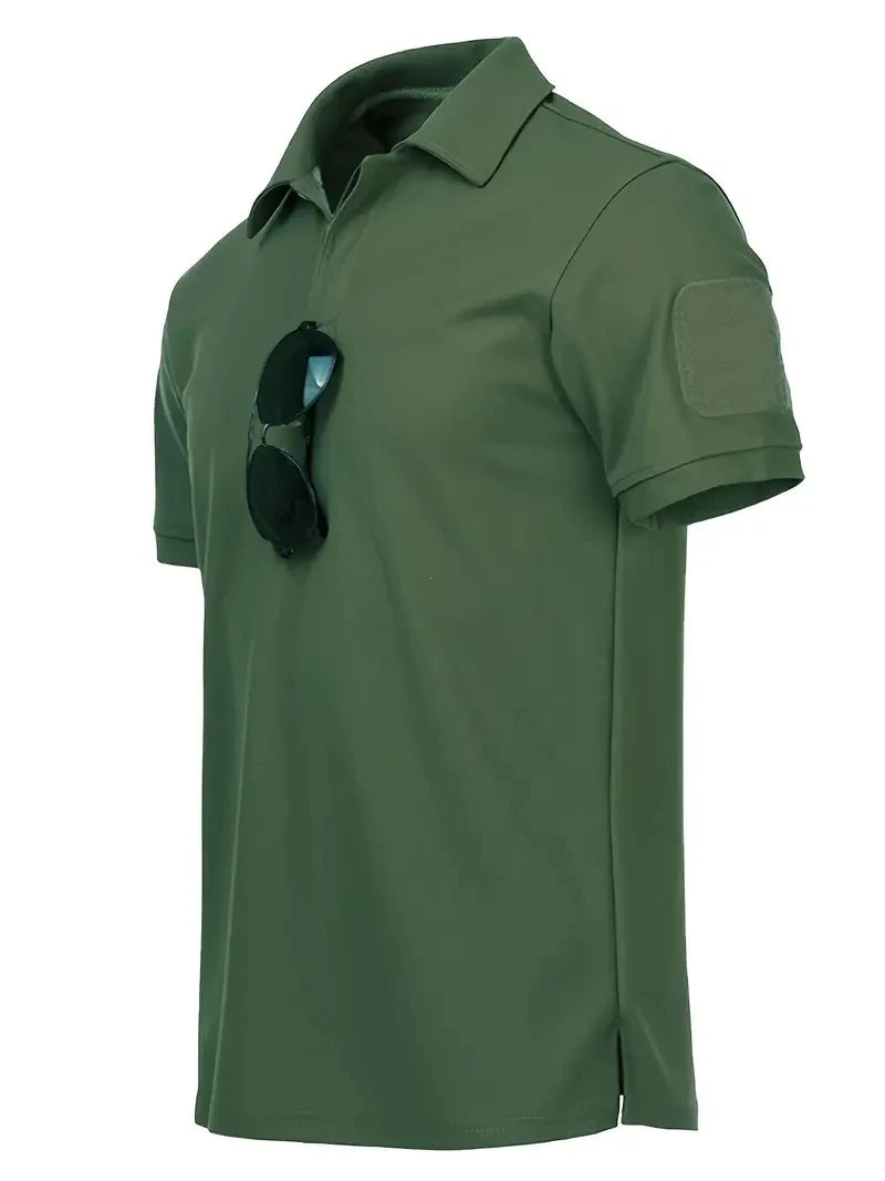 Tactical Military T-shirt Outdoor Breathable Army Combat T Shirt Quick Dry Hunting Camping Hiking Fishing Lapel Polos Tee Tops