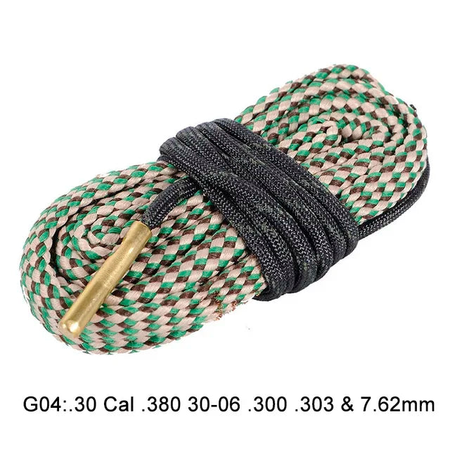 Hunting Gun Bore Cleaner Rope .22 Cal.223 Cal.38 Cal& 5.56mm 7.62mm 12GA Rifle Cleaning Brush Kit Tool Rifle Barrel Calibre Rope