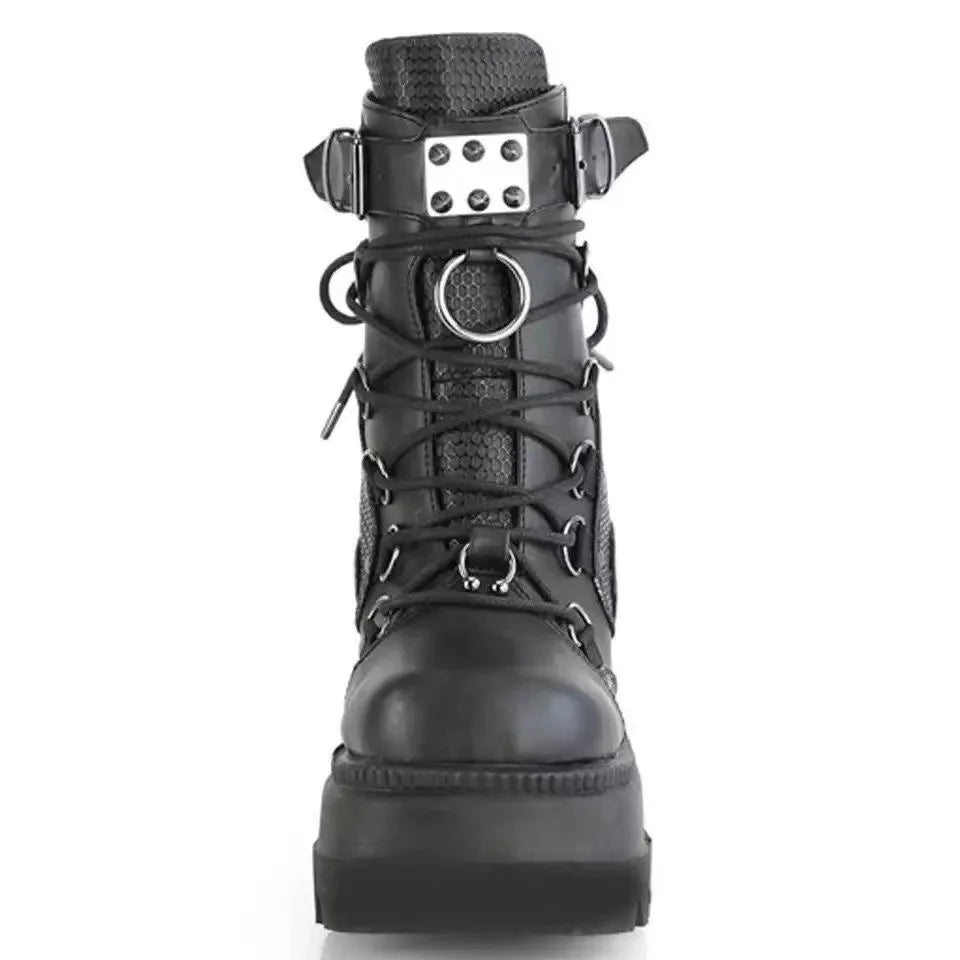Women's Boots 2022 Autumn Women Ankle Boots Platform Wedges High Heels Short Boots New Fashion Design Zip Cosplay Shoes of Women