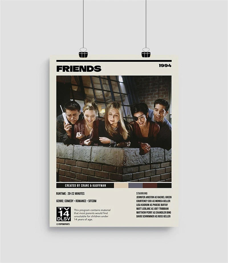 Friends Tv Show Poster Aesthetics Six of One Movie Pictures Canvas Painting For Wall Art Mural Room Decor Home Living Decoration