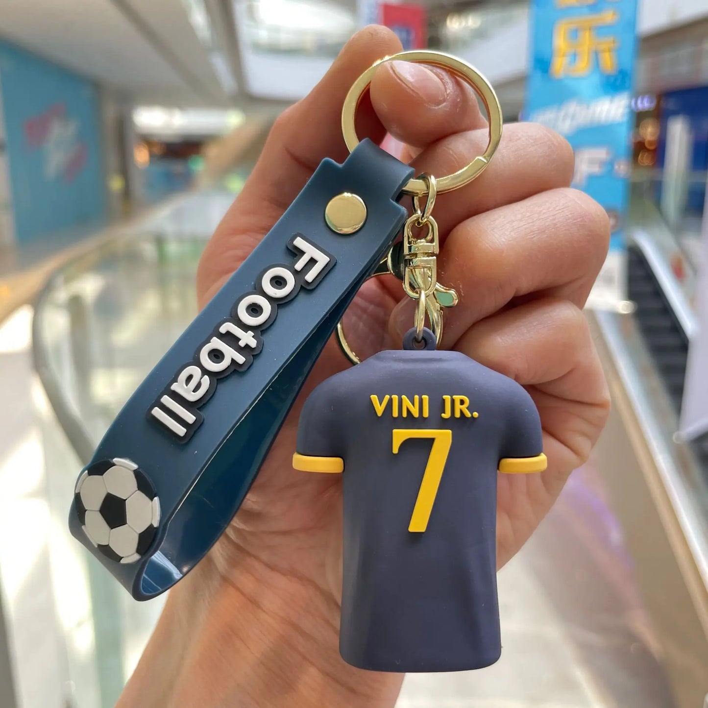 New Football Jerseys Key Chain Cartoon Figure Bag Pendant Car Key Chain Small Gift