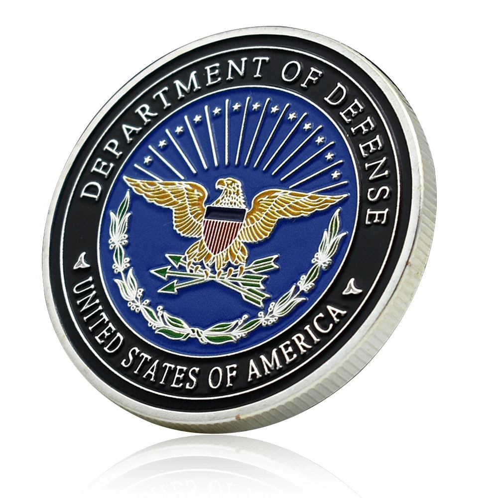 US Department of Defense Army, Navy, Air Force, Marines and Space Force The Penta Gon Silver Coin Military Commemorative Medal