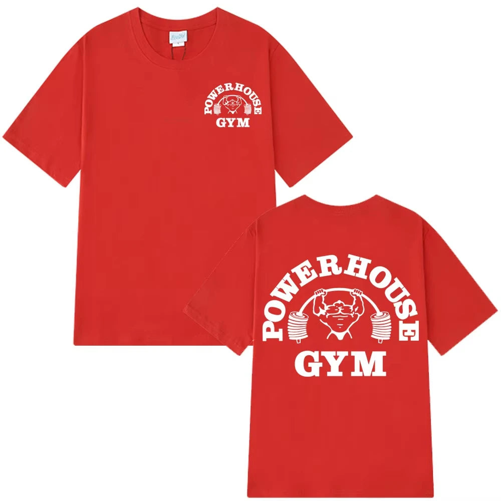 Gym Logo Graphic T Shirts Men Women Olympia Fitness Short Sleeve T-shirts Summer Pure Cotton Vintage Man T-shirt Tops