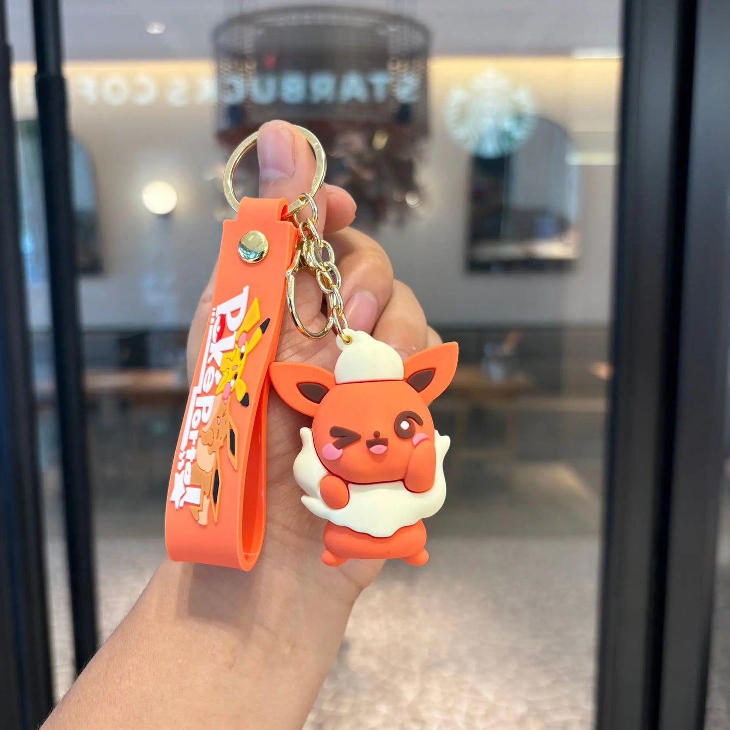Pokémon Eevee Family Keychain Gift Set, Complete Evolution Plush Keychain with Official Pokéball Clip, Adorable Key Ring for Kid