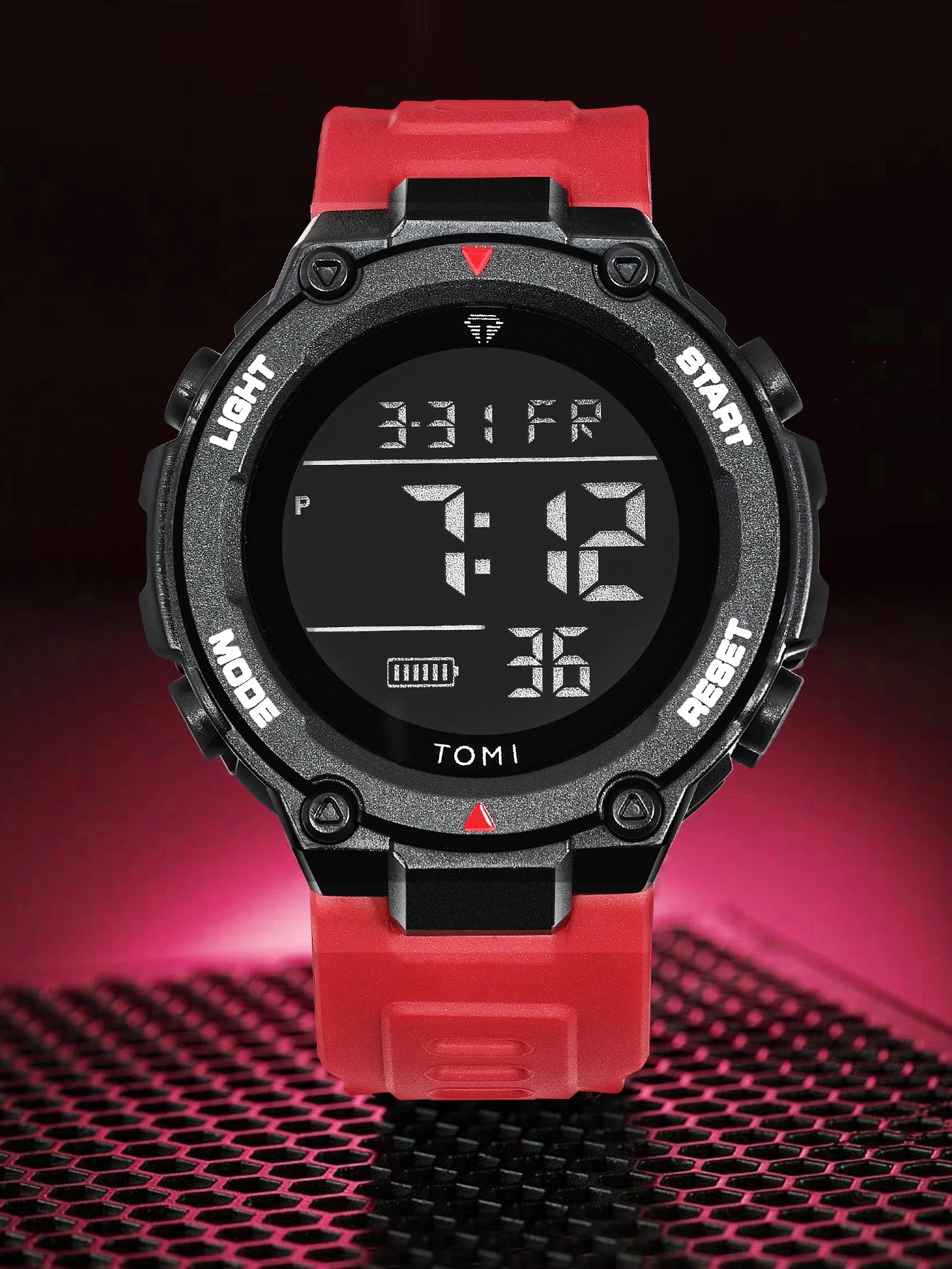 TOMI Tactical Digital Watch Military Green Black 4-Button Sport Modes Shockproof Waterproof Outdoor Hiking