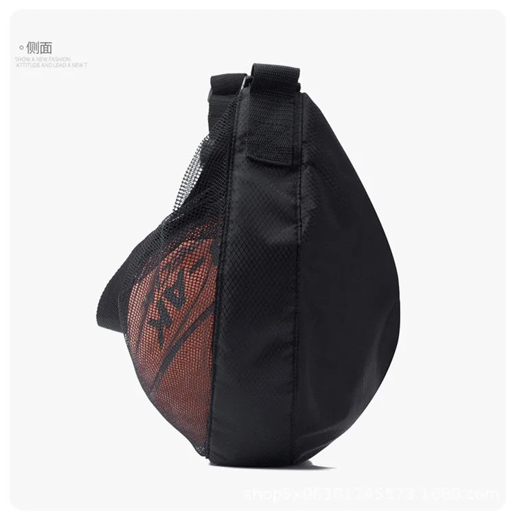 Sports Gym Ball Bag with Zipper Pocket Bag Shoulder Bag Drawstring Storage Oxford Mesh Backpack Basketball Football Pocket Pouch