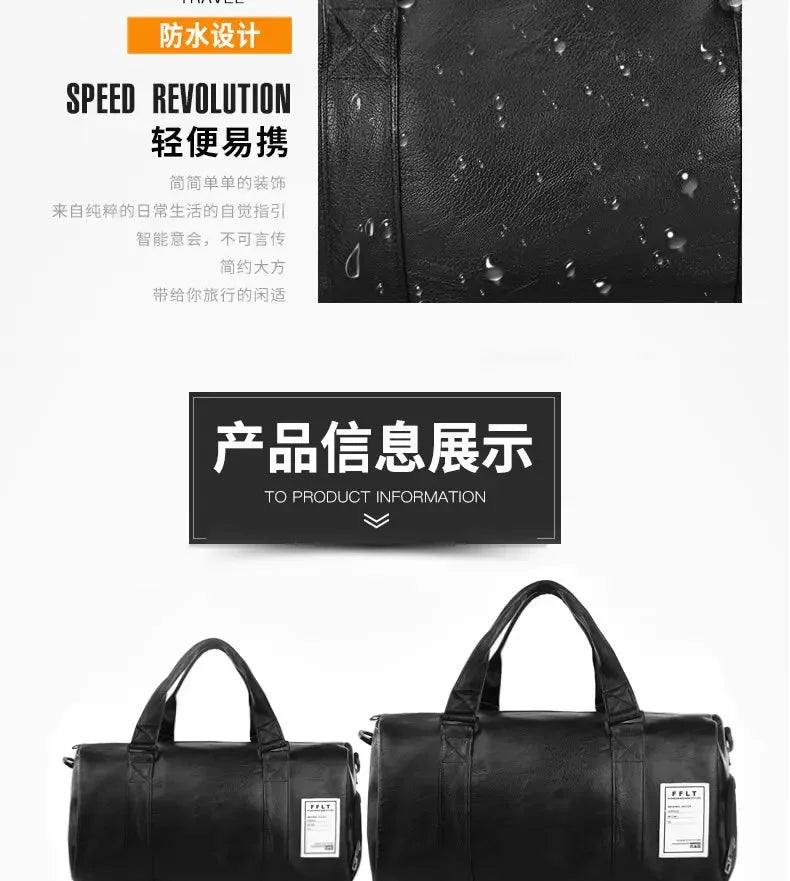 Gym Bag Leather Sports Bags Dry Wet Bags For Men Women Training for Shoes Fitness Yoga Travel Luggage Shoulder Sport Bag