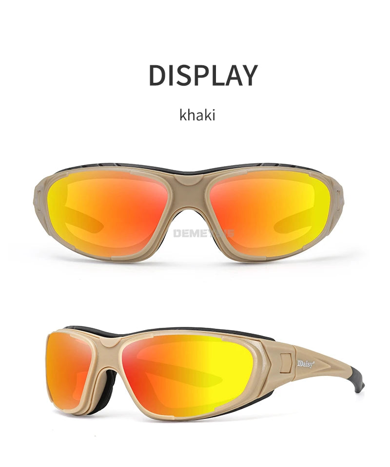 Tactical Glasses Outdoor Safety Polarized Sunglasses UV Protection for Hunting Biking Cycling Hiking Motorcycle Safety Eyewear