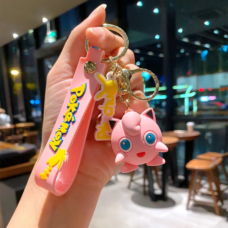 New Pokemon Pikachu Keychain Anime Cartoon Key Chain Charmander Psyduck Fashion Bag Keyring Pendant Accessories Toys Kids Gifts