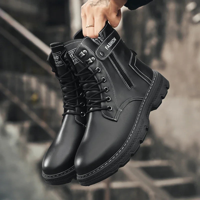 High-top boots, British style, casual and versatile, men's shoes for workwear