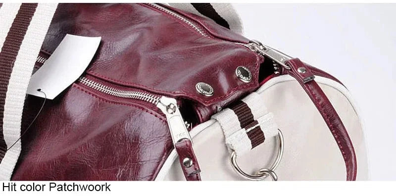 Gym Bag Men and Women Shoulder Bag Messenger Portable Training Basketball Bag Cylinder Travel Bags Sports Leather Handbag Tennis