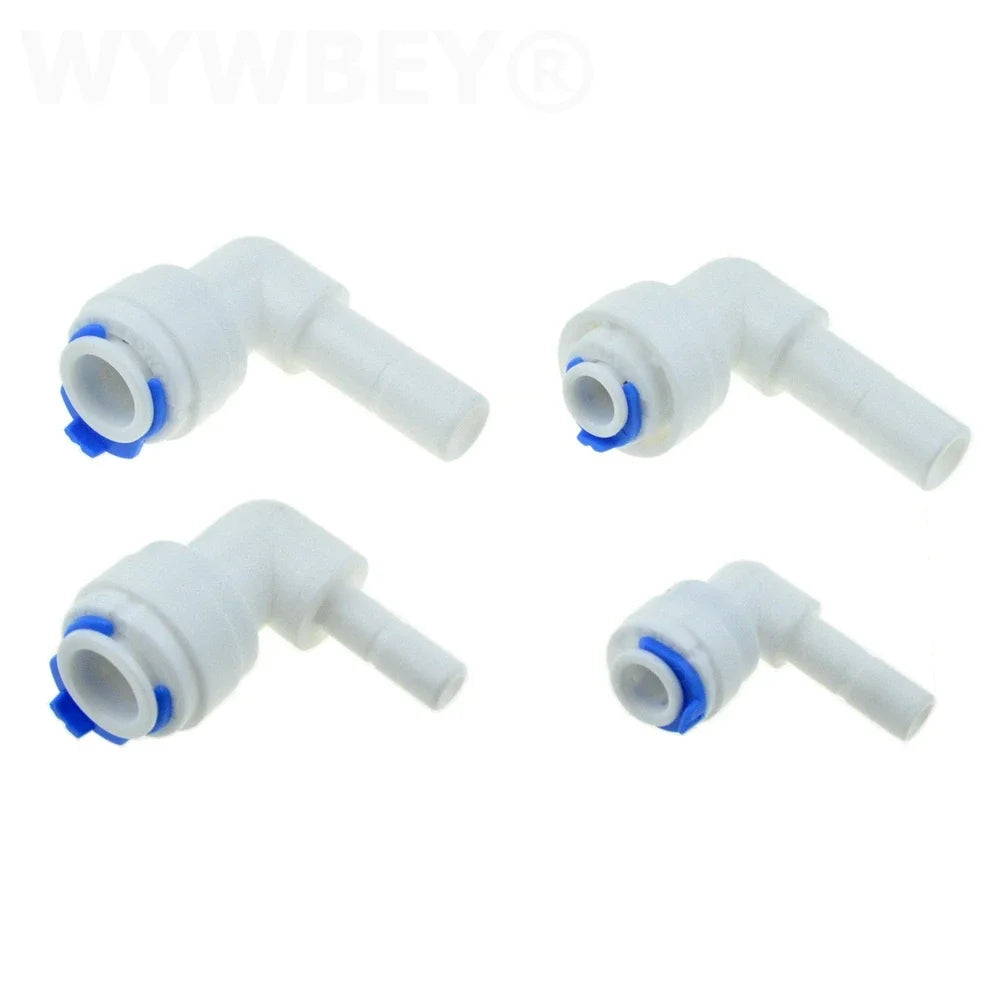 Reverse Osmosis 1/4 3/8 Hose Connection Quick Coupling 1/4 3/8 Stem L Straight Tee RO Water Aquarium Plastic Joint Pipe Fitting