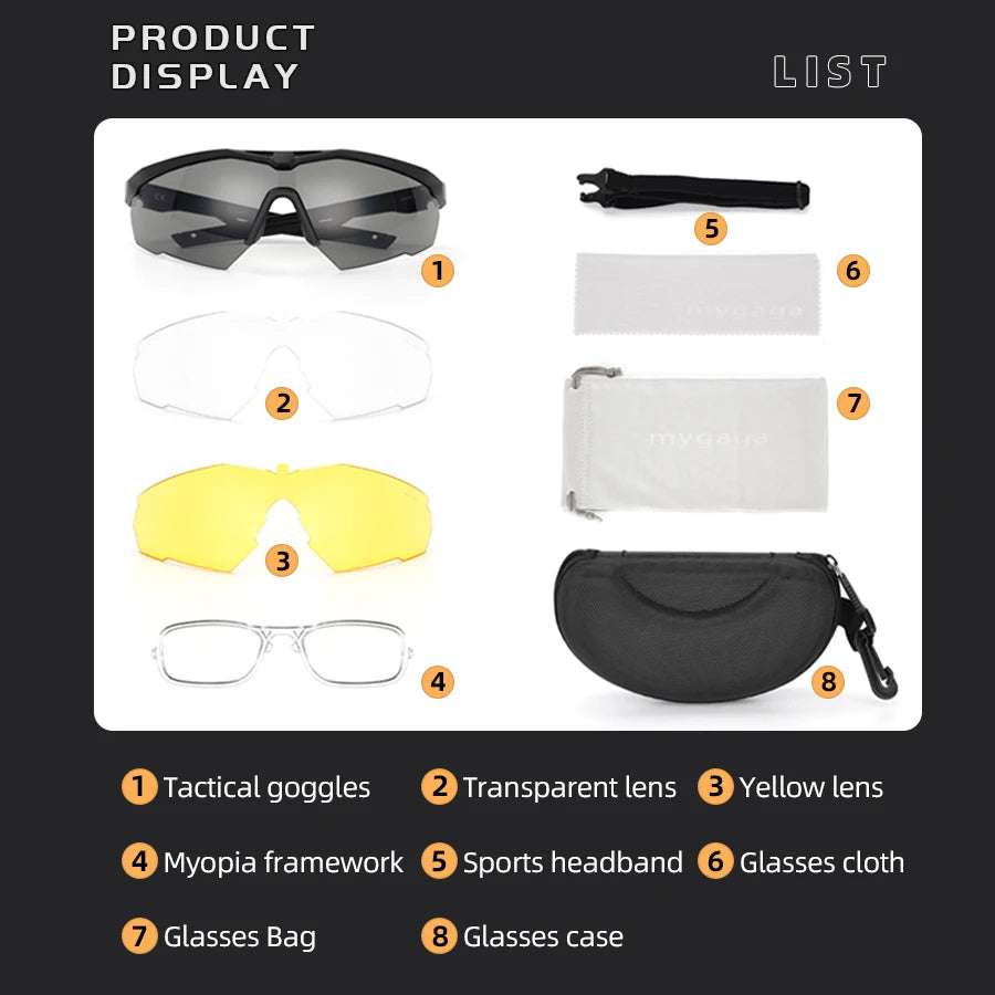 Tactical goggles, UV400, suitable for shooting range, hunting, bulletproof and explosion-proof, mountaineering, hiking
