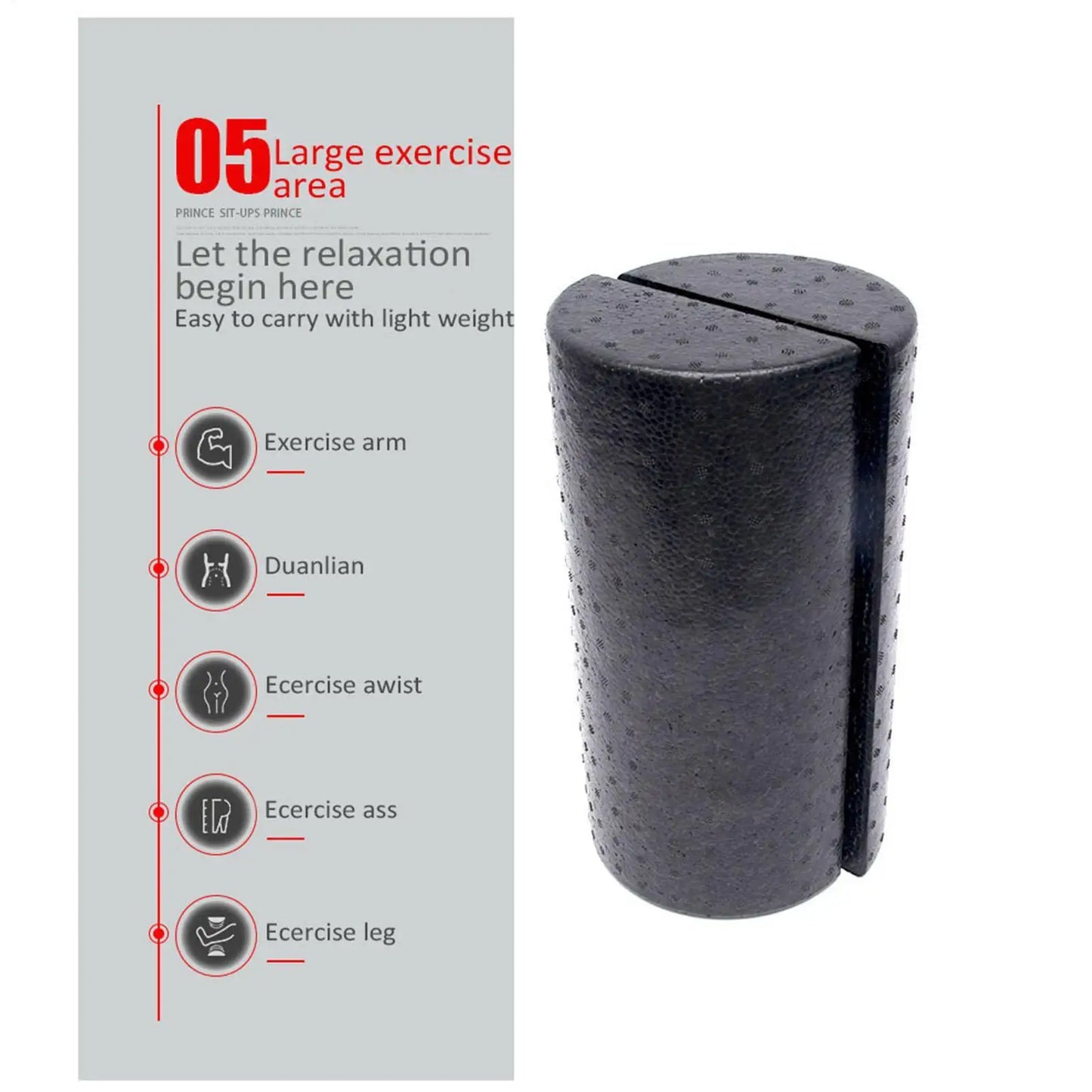 Fitness Yoga Column Roller/Half Foam Roller Blocks Pilates Yoga Roller/Yoga Massage Exercise Foam Roller/ Muscle Massage Roller