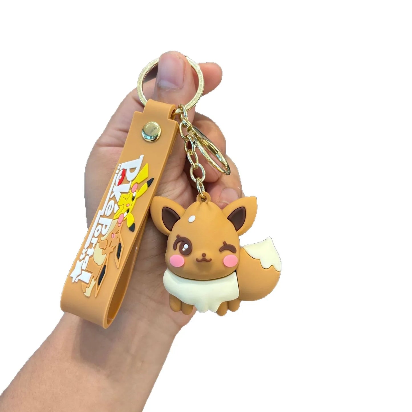 Pokémon Eevee Family Keychain Gift Set, Complete Evolution Plush Keychain with Official Pokéball Clip, Adorable Key Ring for Kid