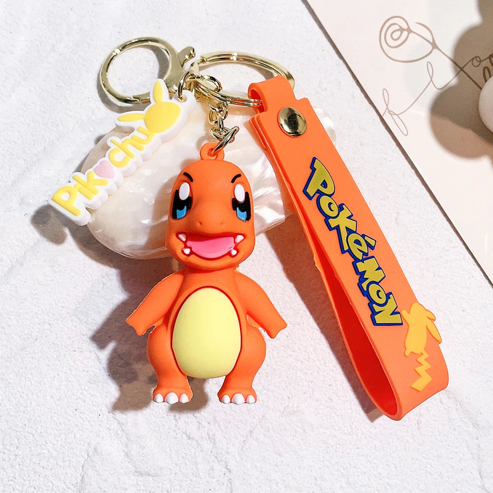 Original Pikachu figurine fashionable cartoon keychain Pokémon anime decorative model toy car decoration children's