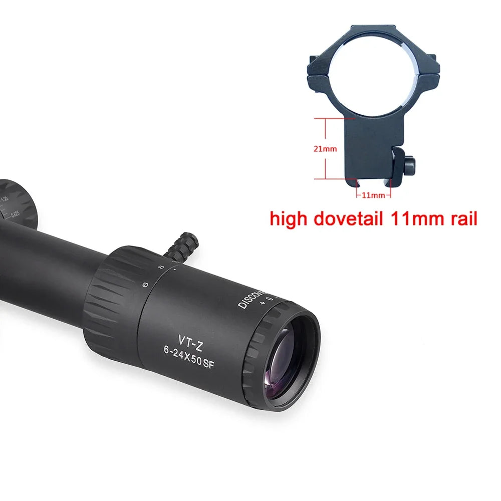 FFP Discovery Riflescope 6-24x50 VT-Z .22LR Shockproof Glass Etched Reticle for Bird Hunting