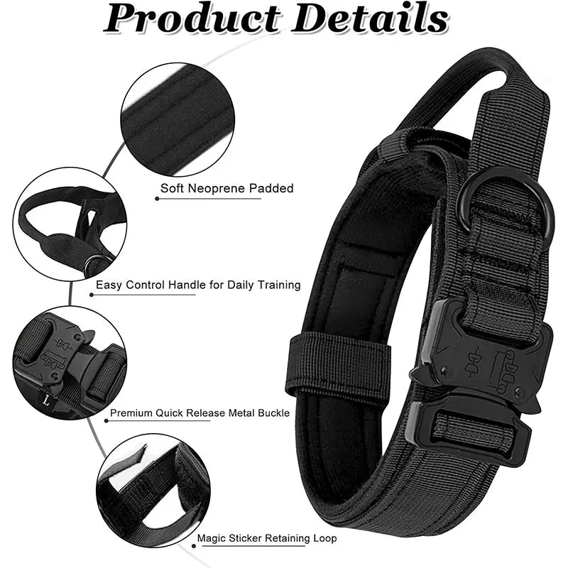 Outdoor Sports Style Tactical Dog Collar Usable Collar For Medium To Large Dogs With Traction Capability for Dog Training