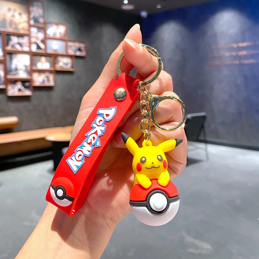 New Pokemon Pikachu Keychain Anime Cartoon Key Chain Charmander Psyduck Fashion Bag Keyring Pendant Accessories Toys Kids Gifts