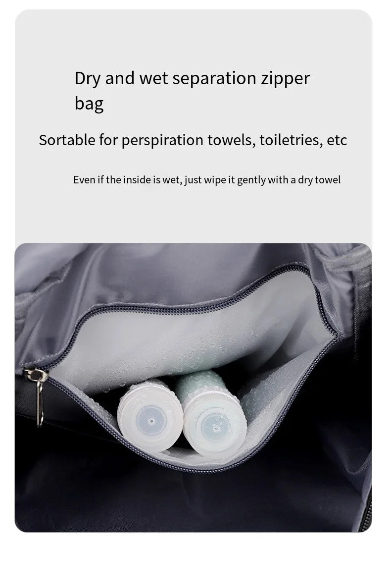 Sports Backpack, Large-Capacity Cylindrical Gym Bag, Unisex Training Bag, Dry and Wet Separation Handbag, Multi-Purpose Water-Repellent Travel Bag, Single Shoulder Crossbody Bag