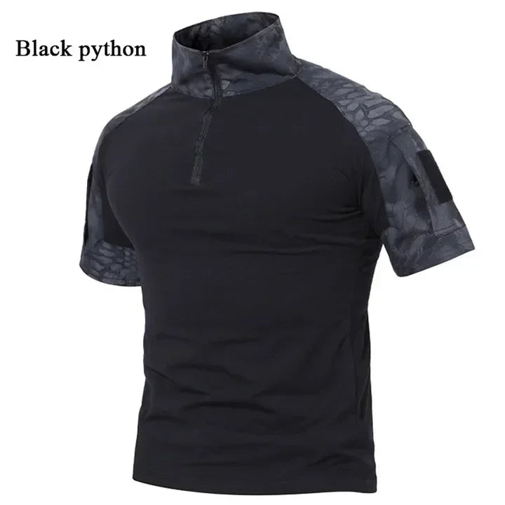 Tactical T-Shirts Men Sport Outdoor Tee Quick Dry Short Sleeve Shirt Hiking Hunting Climbing Camouflage Men Clothing Breathable