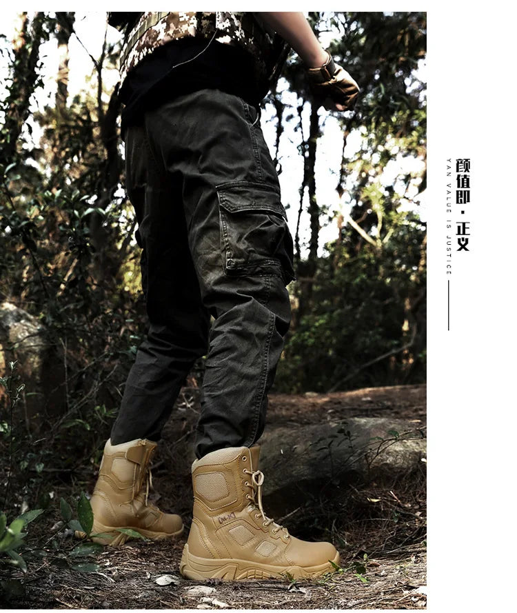 Tactical Boots Men Special Force Desert Combat Outdoor Hiking Ankle Shoes Men Work Safty Outdoor High-top Boots