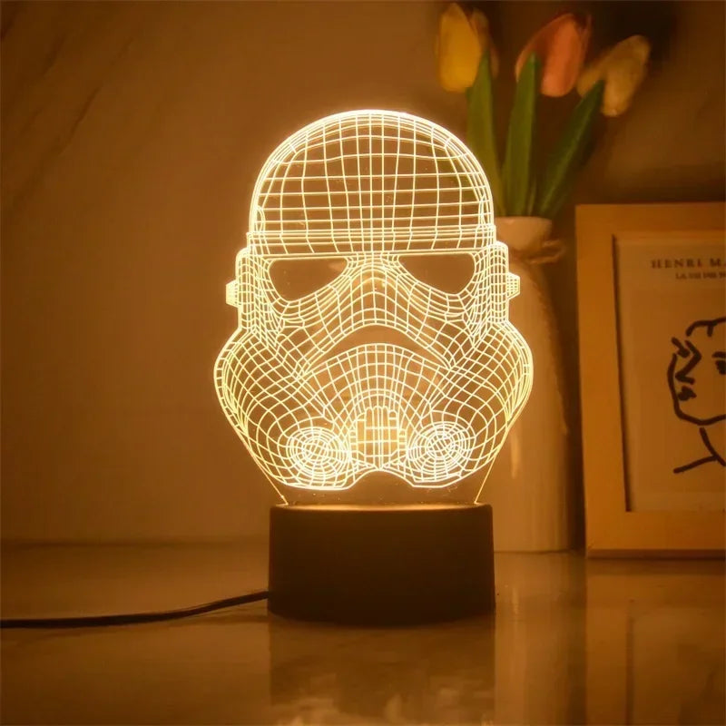 Star Wars Character 3D Model LED Night Light Anime Desk Lamp Cool Action Doll Toys Children's Boys and Girls Birthday Gifts