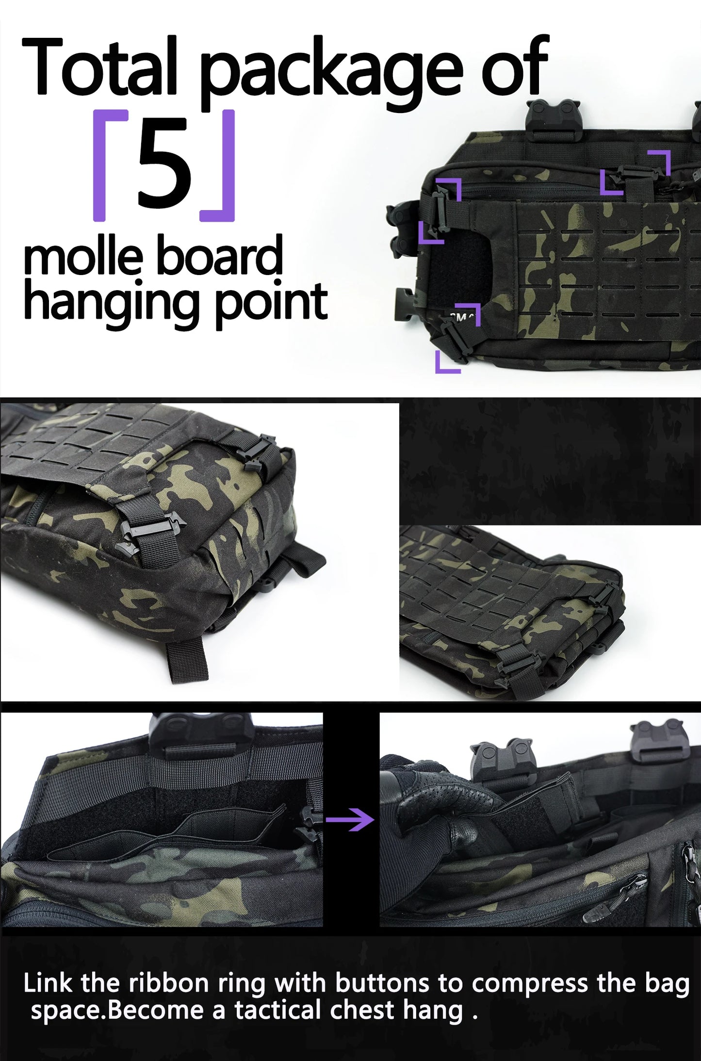 Tactical Backpack 421X Chest Bag Sports Bags Hunting Gear Men and Women Airsoft Shoulder Sling Accessory Camping Accessories