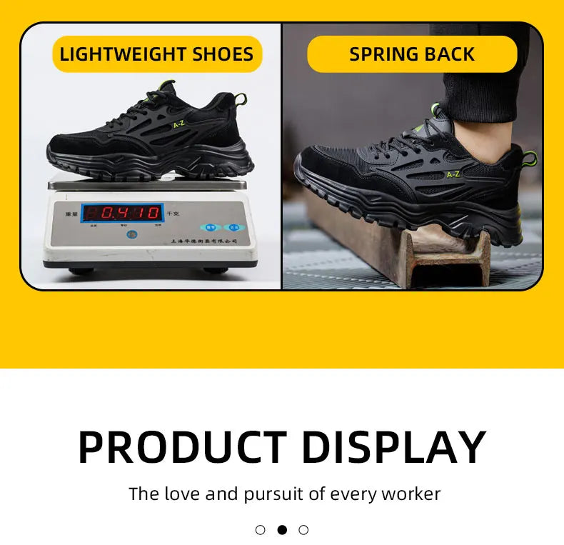 Safety Shoes Men Steel Toe Work Shoes Anti-smash Anti-puncture Indestructible Shoes Protective Boots Tactical Boots