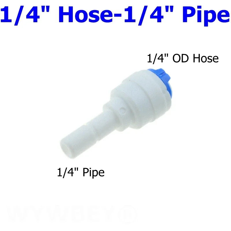 Reverse Osmosis 1/4 3/8 Hose Connection Quick Coupling 1/4 3/8 Stem L Straight Tee RO Water Aquarium Plastic Joint Pipe Fitting