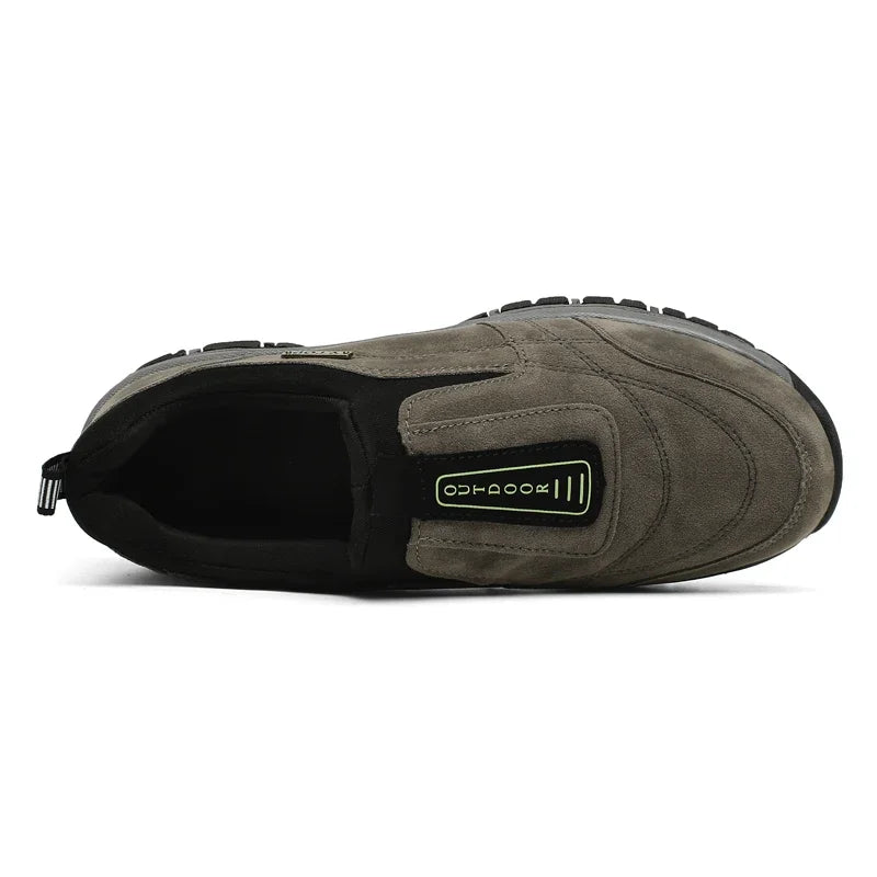 Outdoor Shoe Men Sneakers Sping Slip On Casual Men Shoes Breathable Suede Leather Shoe Anti-skid Walking Shoe Hot Sale Footwear