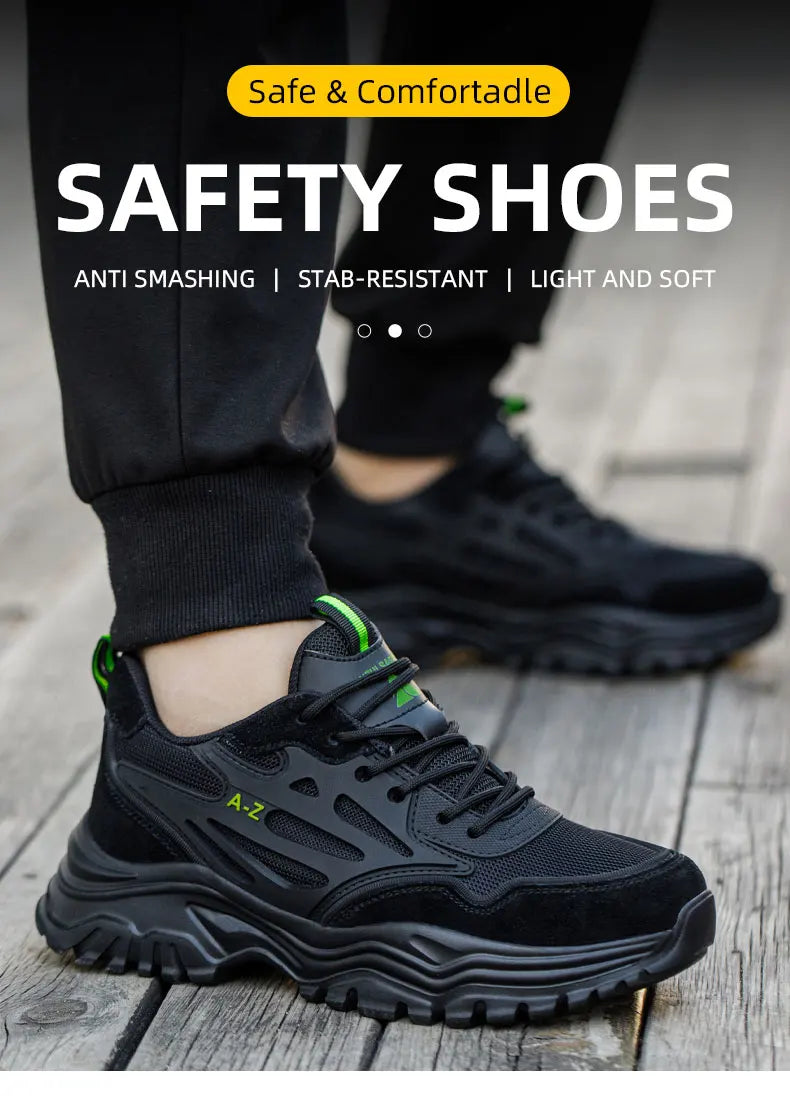 Safety Shoes Men Steel Toe Work Shoes Anti-smash Anti-puncture Indestructible Shoes Protective Boots Tactical Boots