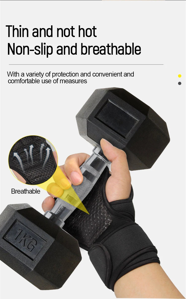 Gym Gloves for Men Women Fitness Weight Lifting Wristband Gloves Body Building Training Sports Exercise Cycling Glove Shockproof