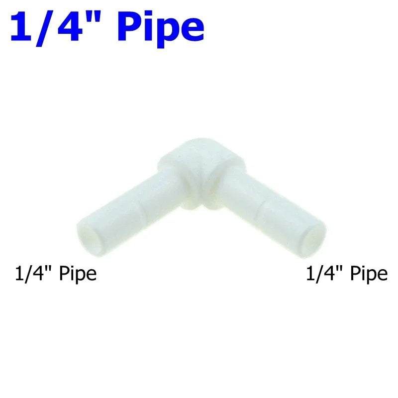 Reverse Osmosis 1/4 3/8 Hose Connection Quick Coupling 1/4 3/8 Stem L Straight Tee RO Water Aquarium Plastic Joint Pipe Fitting