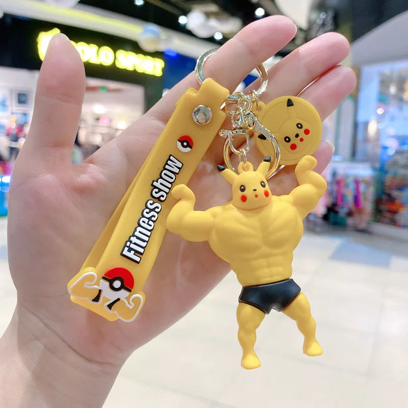 New Pokemon Pikachu Keychain Anime Cartoon Key Chain Charmander Psyduck Fashion Bag Keyring Pendant Accessories Toys Kids Gifts