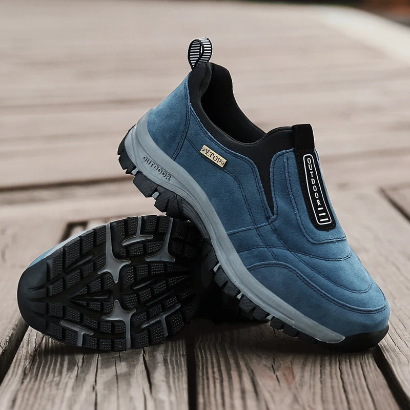 Outdoor Shoe Men Sneakers Autumn Slip On Casual Men Shoes Breathable Suede Leather Shoe Anti-skid Walking Shoe Hot Sale Footwear