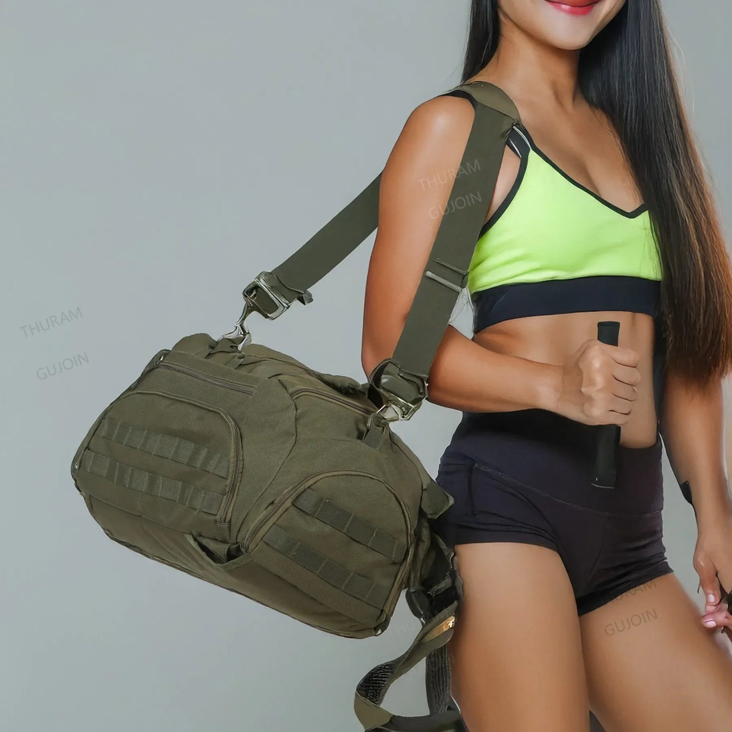 Gym Backpack with Shoe Compartment Convertible Duffel Sling Bag for Men Women Weekender Overnight Bag 3-in-1 Tactical Travel Bag