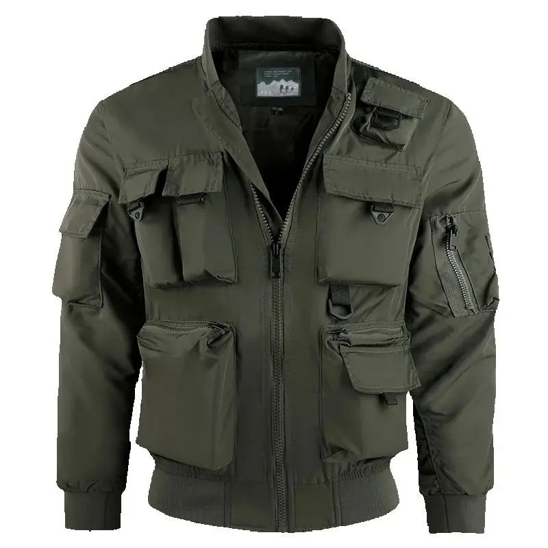 Tactical Jacket Men Autumn and Winter Casual Versatile Trend Outdoor Safari Style Cargo Coat Windproof Campus Clothing