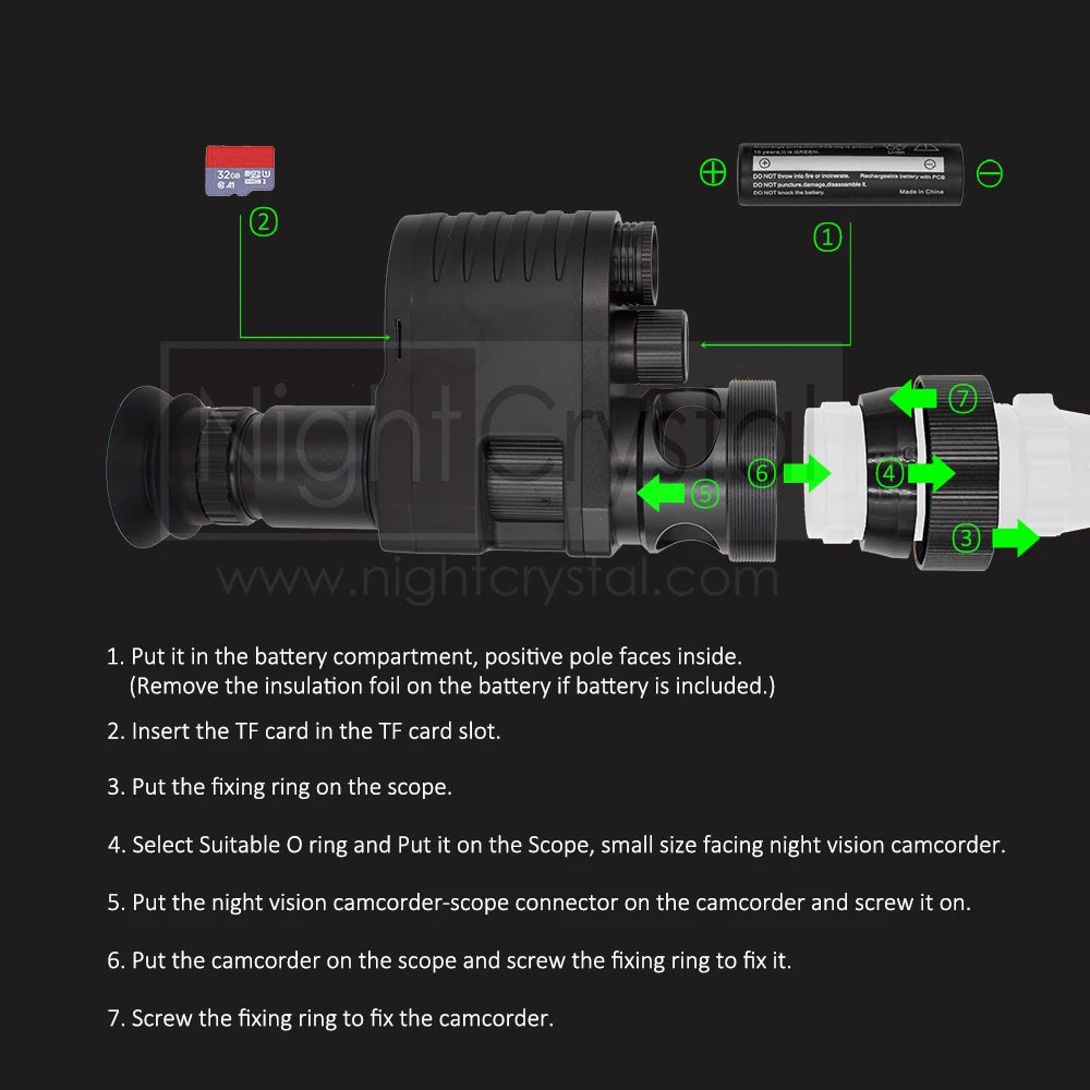 Hunting Night Vision Riflescope, Clip-on Attachment, Monocular, 1080p Video Camera, Thermal Goggle, Red Dot Sight, Laser IR, 850