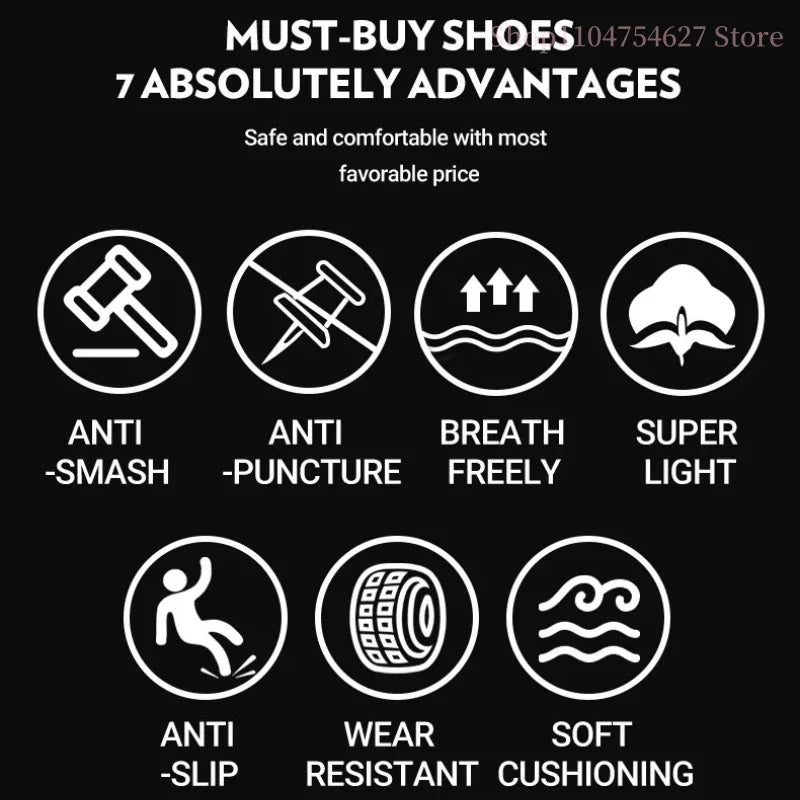 Work sports shoes Steel toe shoes Men's safety shoes Puncture-proof work shoes Boots Fashion durable shoes Safety protective sho