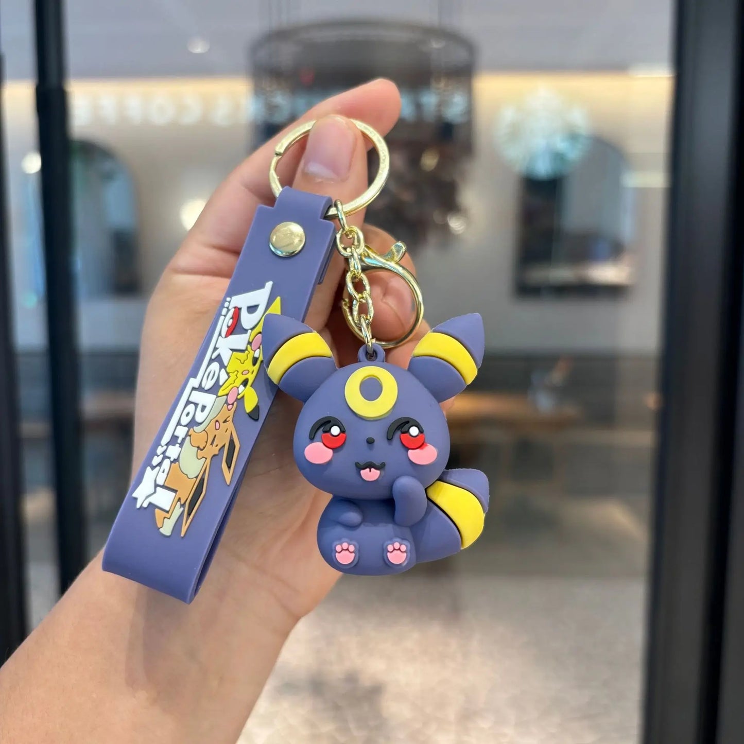 Pokémon Eevee Family Keychain Gift Set, Complete Evolution Plush Keychain with Official Pokéball Clip, Adorable Key Ring for Kid